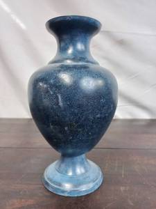 lot 12 image: Blue Patina Metal Vase