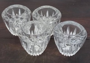 lot 21 image: Set Of Four Vintage Crystal Votives
