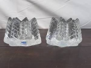 lot 22 image: Set Of Two Nybro Crystal Votives