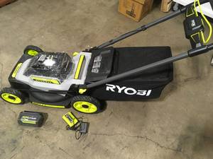 lot 24 image: RYOBI 40V HP Brushless 20 in. Cordless Battery Walk Behind Push Mower with 6.0 Ah Battery and Charger   Customer Returns See Pictures