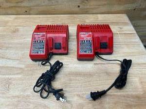 lot 92 image: MILWAUKEE Lot of 2- M12 and M18 12-Volt18-Volt Lithium-Ion Multi-Voltage Battery Chargers