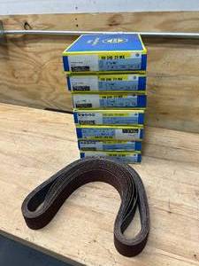 lot 95 image: HERMES Lot of 7 Packs of- RB 346 23 MX 2 x 48 Coated Abrasive Belts (10 belts per pack)