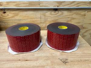 lot 98 image: 3M Lot of 2 Rolls of Black Tape-  6 in. x 72 yds per roll