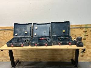 lot 102 image: BOSCH Lot of 3-  24V SDS-PLUS Hammer Drills with 1 Battery and 1 Charger