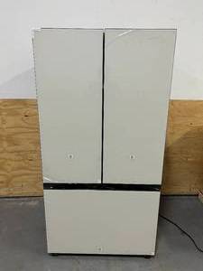 lot 26 image: SAMSUNG RF30BB660012 Bespoke 3-Door French Door Refrigerator (30 cu. ft.) with Beverage Center in White Glass