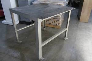 Industrial Welding Table - Heavy Duty Casters with 48 x 45 steel work top