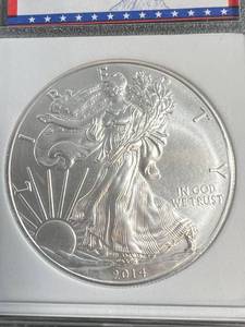 2014-S AMERICAN SILVER EAGLE MS70 IGS CERTIFIED