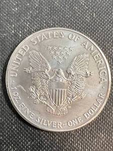 1990 AMERICAN SILVER EAGLE 1 TROY OZ. .999 FINE SILVER