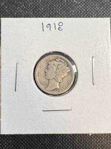 1918 US MERCURY DIME