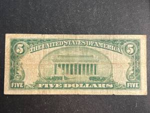 1929 US $5 NATIONAL CURRENCY FEDERAL RESERVE BANK OF KANSAS CITY