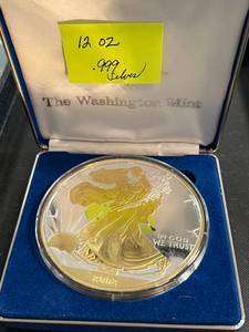12 TROY OZ .999 FINE SILVER AMERICAN SILVER EAGLE DESIGN ROUND IN AIRTITE