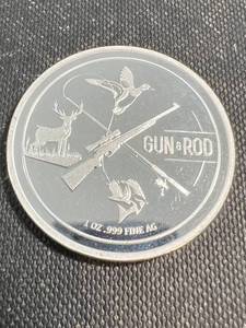 1 TROY OZ .999 FINE SILVER GUN-ROD HUNTING ROUND