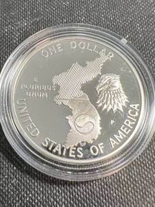 1991 US SILVER DOLLAR KOREAN WAR COMMEM IN AIRTITE