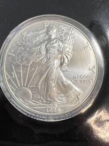 1998 AMERICAN SILVER EAGLE IN AIRTITE & RETAIL PACKAGING