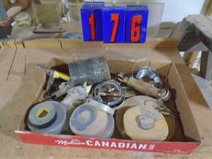lot 176 image: Grinding wheelclamps & other stuff off the wall. As shown.