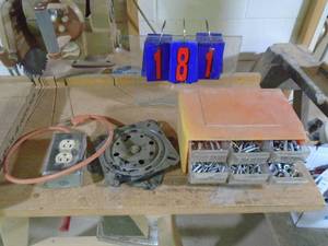 lot 181 image: Keeper full of screws & lazy susan. As shown.