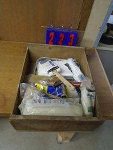 lot 223 image: Flat of paint items. As shown.