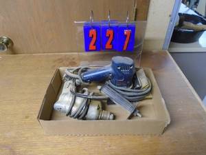lot 227 image: Flat with ryobi biscuit jointer & drill. As shown.