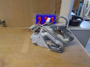 lot 233 image: Porter Cable 3 belt sander & we found this bag too. As shown.