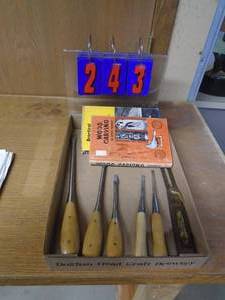 lot 243 image: Flat of screwdrivers & files. As shown.
