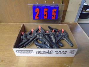lot 255 image: Flat of clamps. As shown.