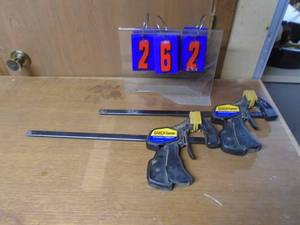 lot 262 image: Qty of 2 Irwin clamps. As shown.