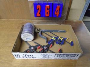 lot 264 image: Flat of 2 Irwin & 2 Bessey clamps. As shown.
