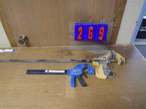 lot 269 image: Flat of 1 Irwin & 1 Rockler clamp. As shown.
