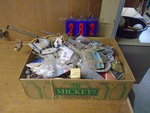 lot 282 image: Box of electrical parts, plugs & sockets. As shown.