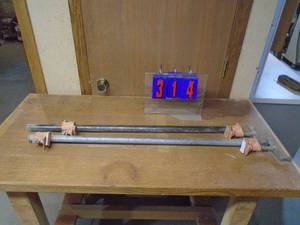 lot 314 image: Qty of 2 34 pipe clamps. Approx 3. As shown.