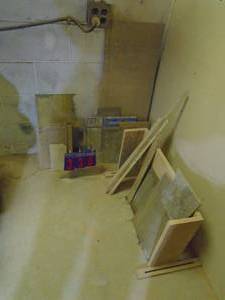 lot 330 image: Corner of misc plexiglasswoodmetal. As shown.