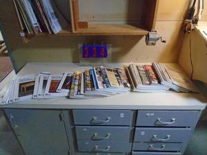 lot 334 image: Flat of wood working books. As shown.