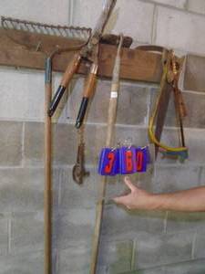 lot 360 image: Yard tools. As shown.