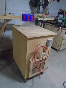 lot 123 image: Shop made air filter cabinet using furnace filters. As shown.