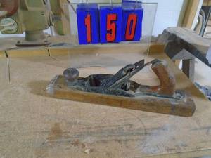 lot 150 image: Wood plane 15 oal convex bottom with blade. As shown.