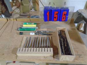 lot 156 image: Spade bits & box of drill bits. As shown.