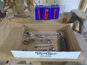 lot 161 image: Flat of wrenches. As shown.