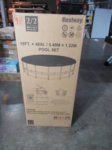 lot 25 image: Bestway Sand Filter Pump, Cover, ChemConnect Dispenser, Polysphere Pool Filtration Balls