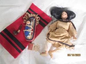 lot 57 image: Native American Porcelain Doll in a...