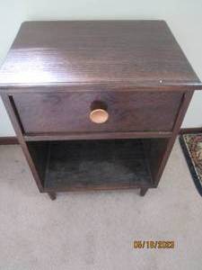 lot 61 image: Solid Wood Vintage End Table with P...