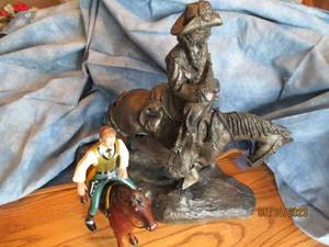 lot 62 image: Beautiful Painted ceramic Cowboy ho...