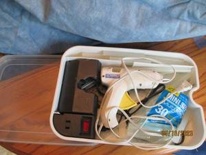 lot 64 image: Hot glue gun, assortment of glue st...