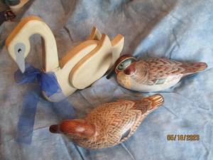 lot 66 image: Male and Female Hand painted wooden...