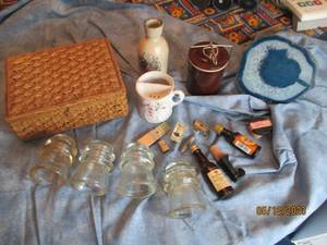lot 75 image: Vintage Glass Insulators, Amber gla...