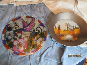 lot 93 image: Colorado Gold pan with handpainted ...