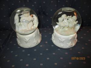 lot 154 image: (2) Department 56 Christmas snow ba...