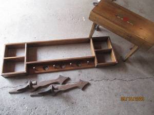 lot 175 image: Long Wooden cut-heart design compar...