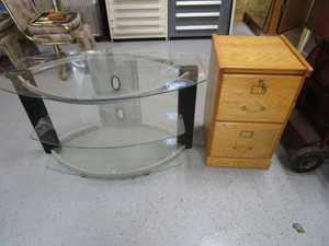 lot 9 image: TV Stand & File Cabinet