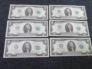 6 Sequential Uncirculated US $2 Bil...