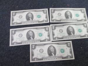 5 Sequential Uncirculated US $2 Bil...